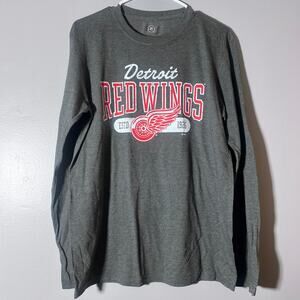 Detroit Red Wings Long Sleeve Shirt Mens Medium Gray NWOT NHL Hockey Tee